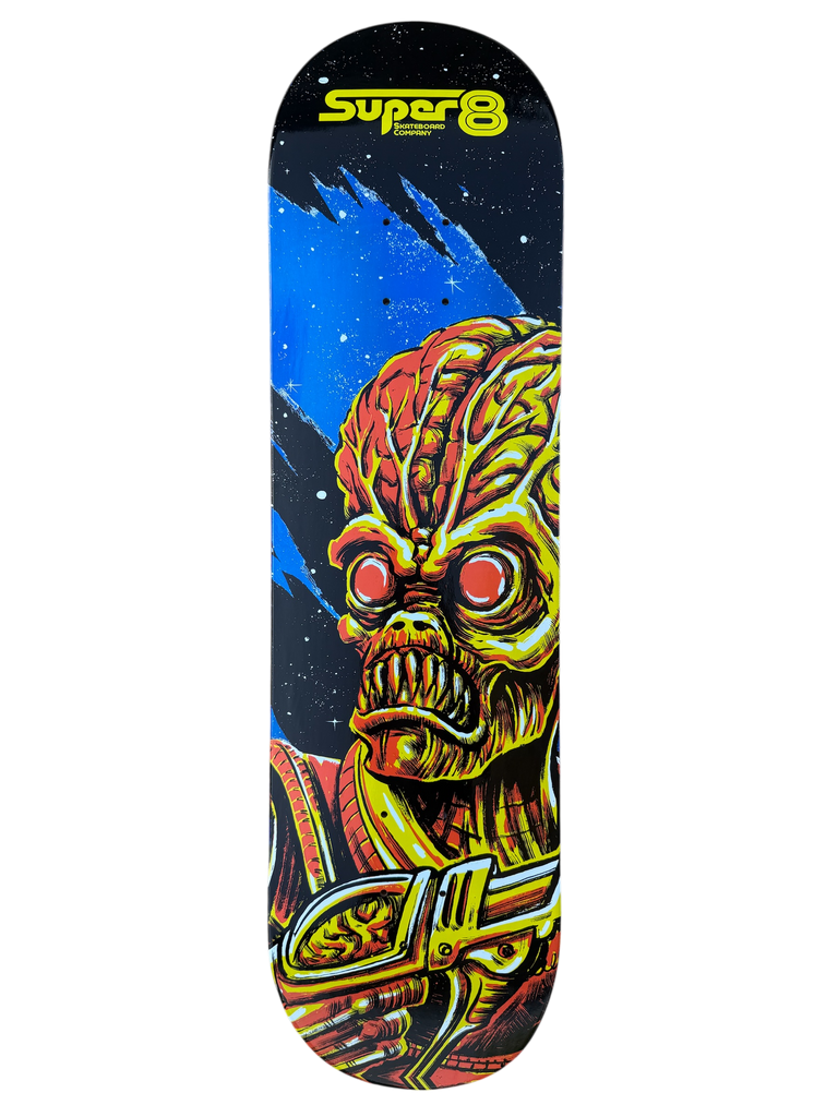 The Metaluna Blue Foil Popsicle Skateboard Deck